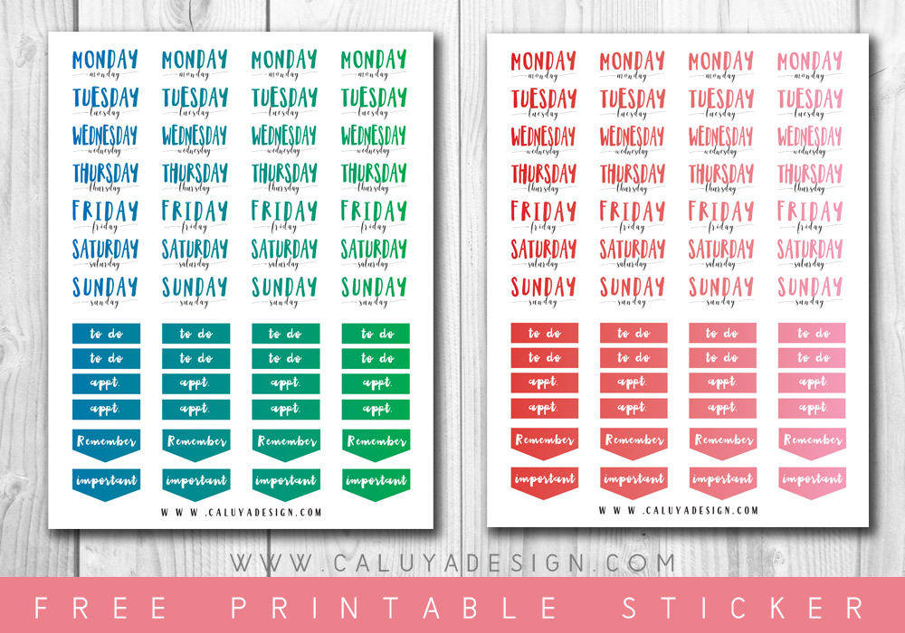 planner sticker printable Archives CALUYA DESIGN