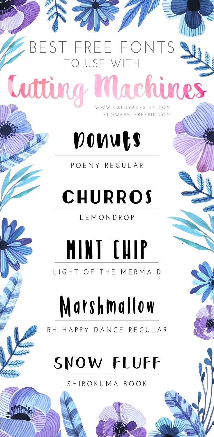 Font for Cutting Machine 5 FREE and EasytoWeed Fonts CALUYA DESIGN