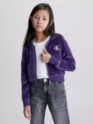 Slim Velvet Zip Up Hoodie Calvin Klein® IG0IG02026VGS
