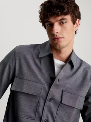 Surchemise texturée en laine mélangée Calvin Klein® K10K112711BEH