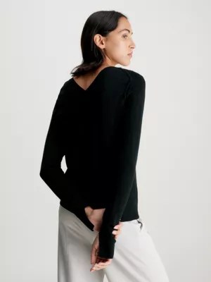 Pull à col V en laine fine Calvin Klein® K20K206793BEH