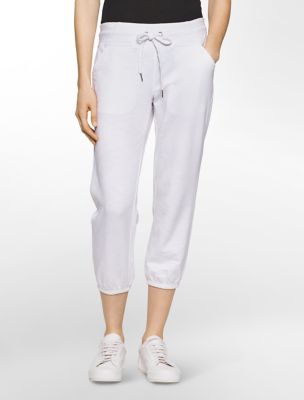 calvin klein womens performance mixed media cropped sweatpants eBay