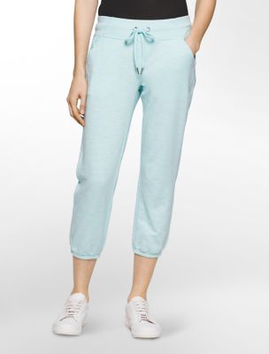 calvin klein womens performance mixed media cropped sweatpants eBay
