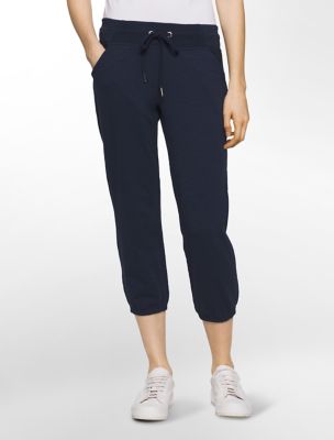 calvin klein womens performance mixed media cropped sweatpants eBay