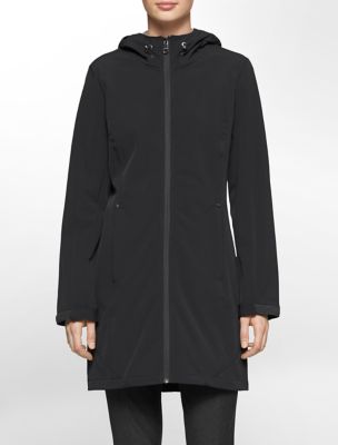 calvin klein womens hooded soft shell jacket eBay