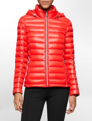 calvin klein womens lightweight packable hooded down jacket eBay