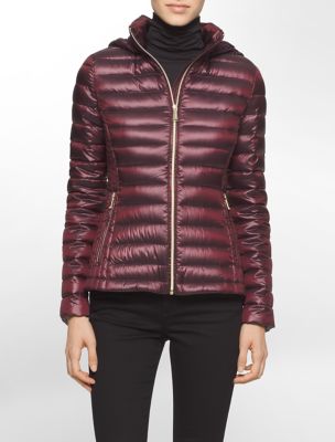 calvin klein womens lightweight packable down hooded jacket eBay