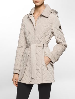 calvin klein womens quilted trench coat jacket