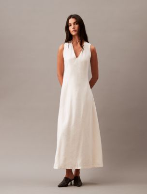 Linen Blend Day Dress | Calvin Klein® USA
