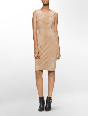 calvin klein womens faux suede sheath dress eBay