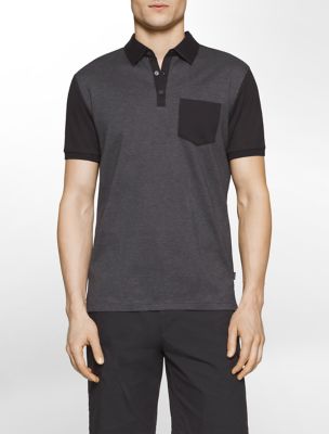calvin klein mens slim fit colorblock mercerized polo shirt