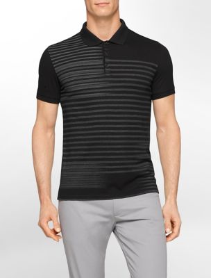 calvin klein mens ck one slim fit stripe print cotton polo shirt eBay