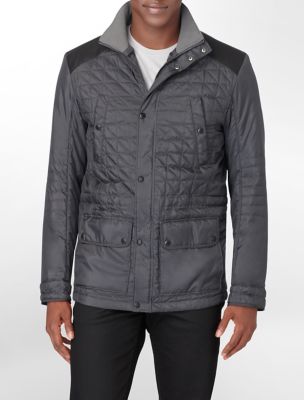 calvin klein mens quilted faux leather detail 4pocket jacket eBay