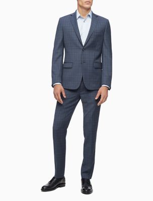 Descubrir 42+ imagen calvin klein blue plaid suit Thptnganamst.edu.vn