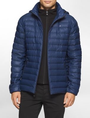 calvin klein mens packable down hooded puffer jacket eBay