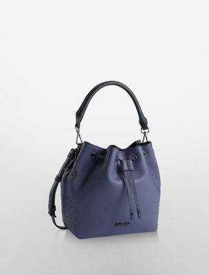 calvin klein womens scarlett drawstring studs bucket bag eBay