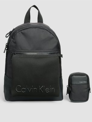 calvin klein mens logo backpack black eBay