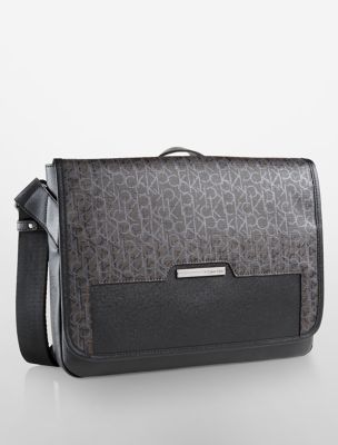 calvin klein mens ck coated city messenger bag