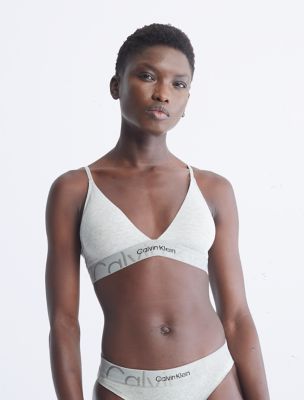 Embossed Icon Lightly Lined Triangle Bralette Calvin Klein