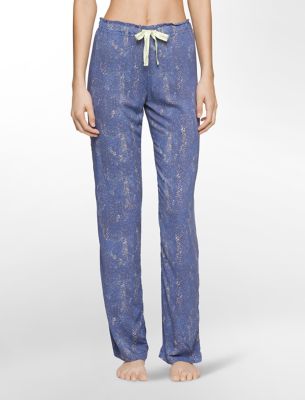 calvin klein womens woven viscose abstract print pajama pants underwear