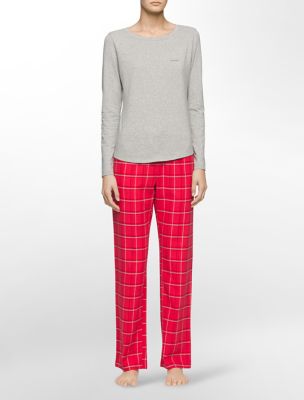 calvin klein womens flannel pajama gift set underwear eBay