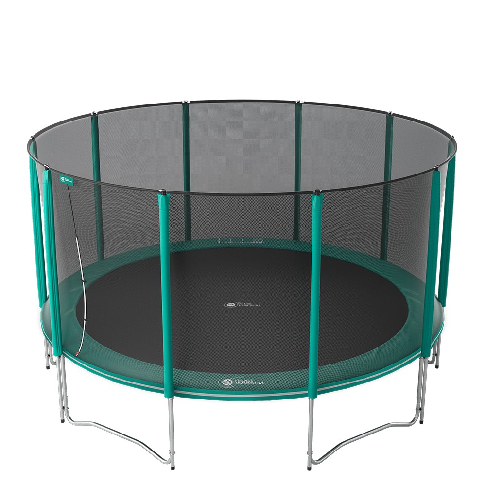 La cama elástica Jump’up 460 con red de protección.