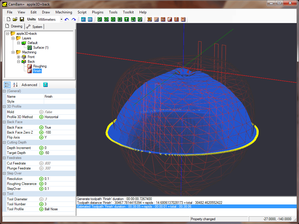 Tutorial 3D Profile back face machining