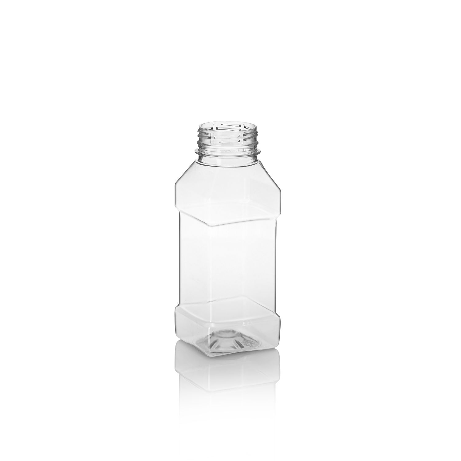 250ml Clear PET 30 PCR Square Juice Bottle Cambrian Packaging