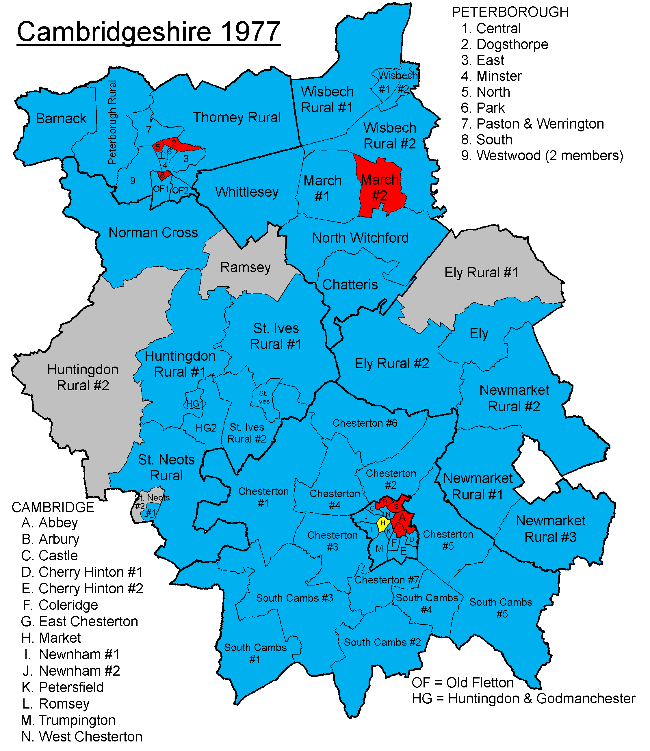 Cambridge County Council Election Results 19732021