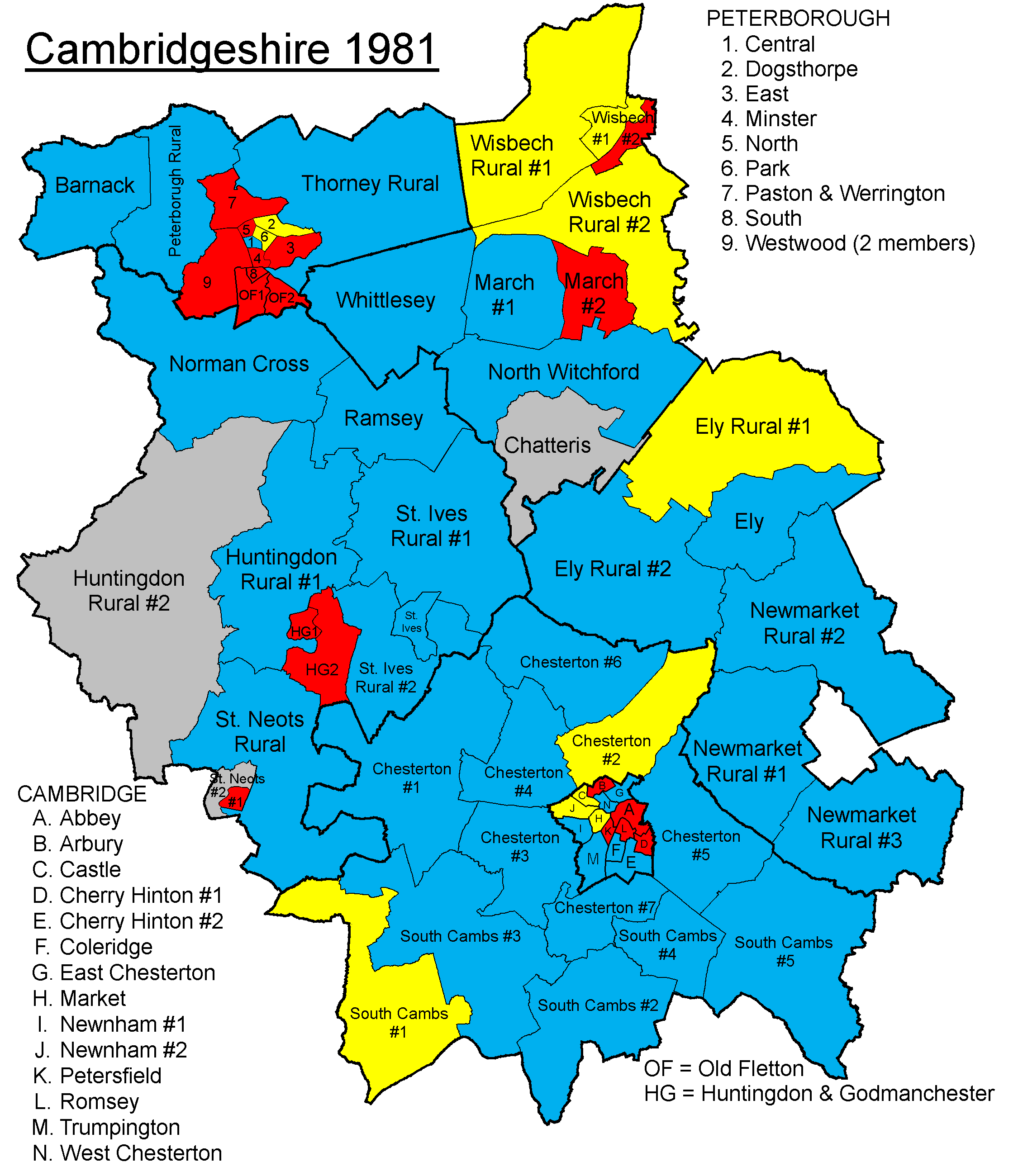 Cambridge County Council Election Results 19732021