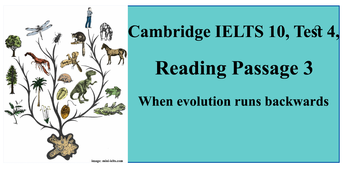 Cambridge IELTS 10, Test 4, Reading Passage 3 When evolution runs