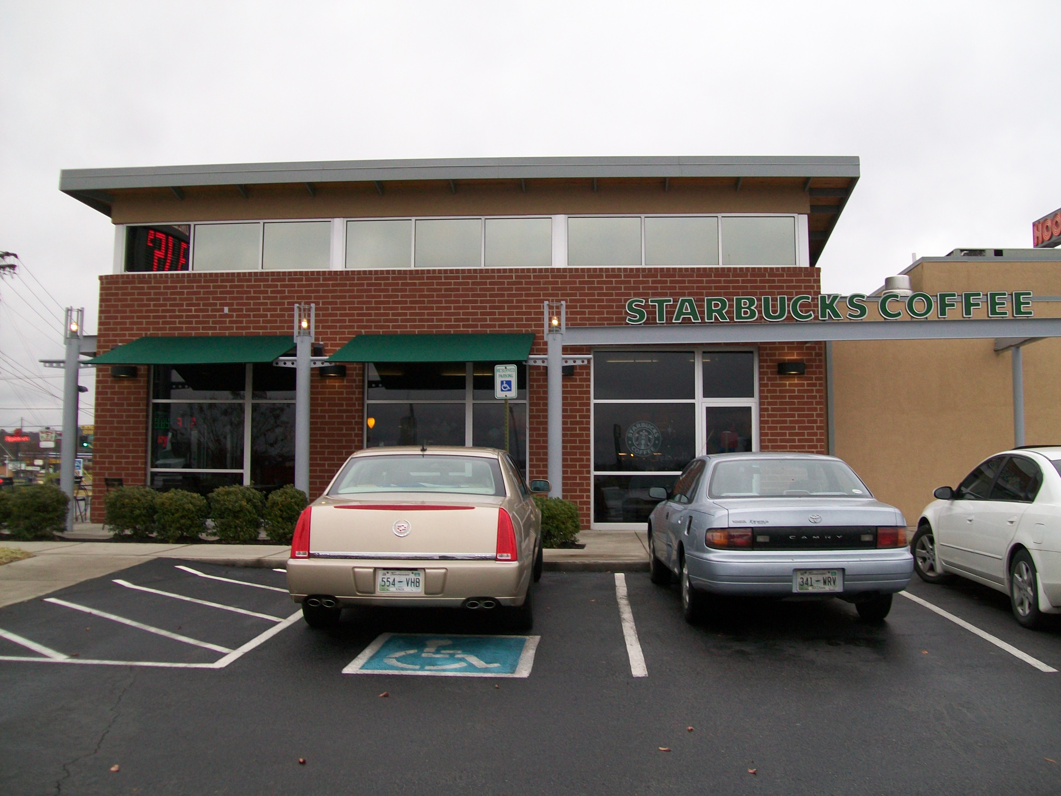 Starbucks Cedar Lane (2) Camel Awning & Metal Canopy