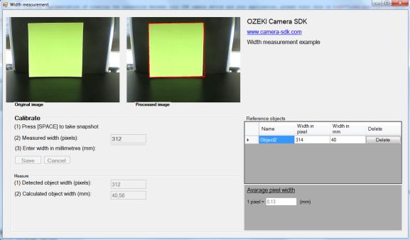 How to measure the width of an object in C