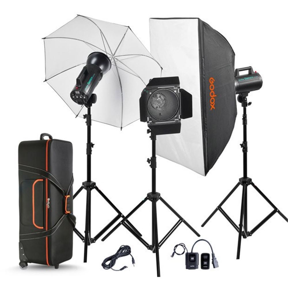 Godox Qs400ii Quick Series Studio Triple Flash Kit Canon קאמרה