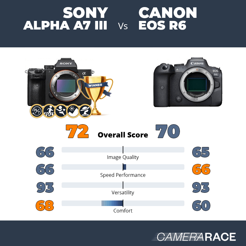 Camerarace Sony Alpha A7 III vs Canon EOS R6