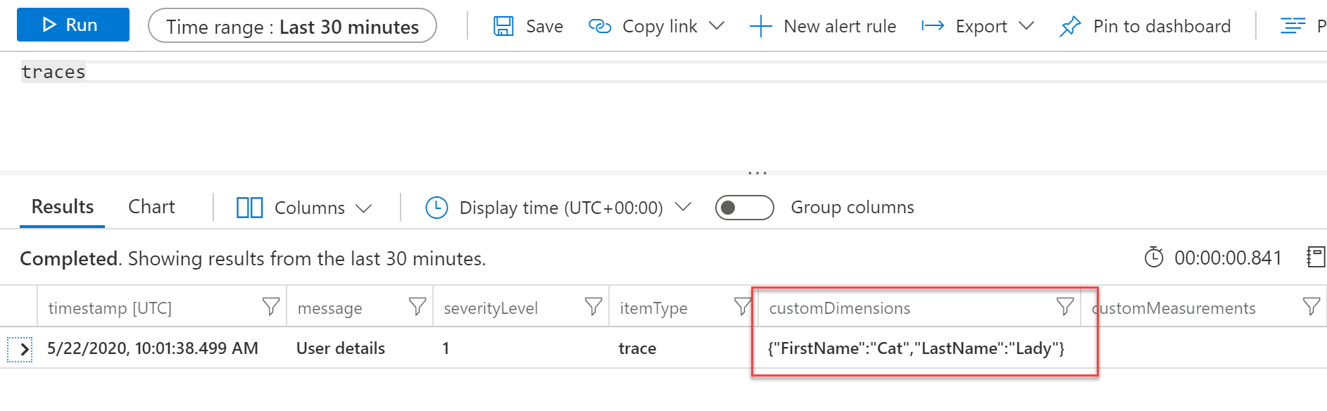 How to use Application Insights Custom Properties in Azure Monitor Log
