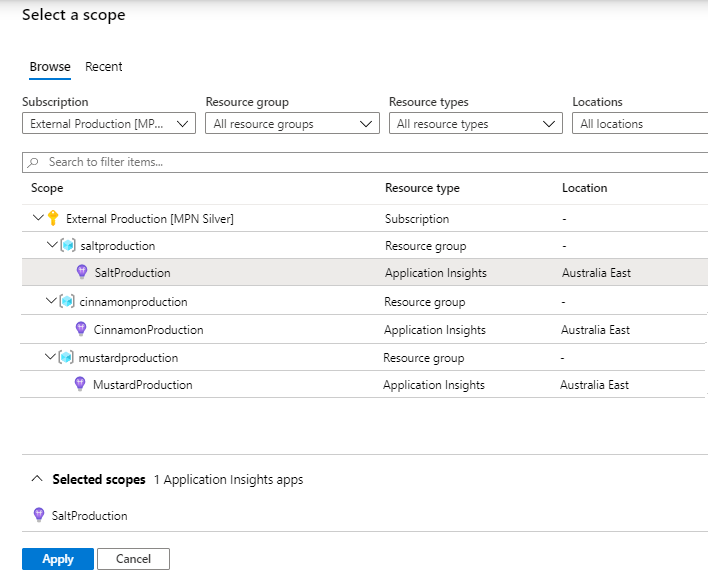 How to write Azure Kusto queries across multiple Application Insights