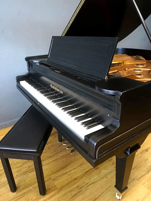 Baldwin Model R Artist Series Baby Grand Piano Ebony Black Cameron Piano