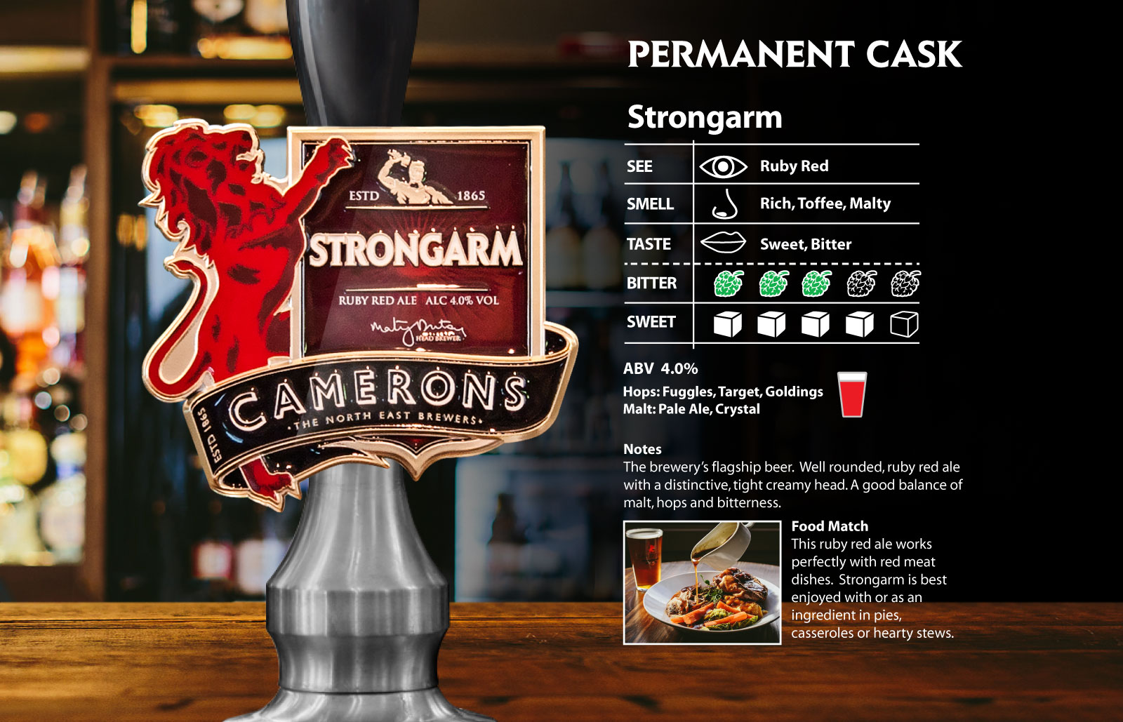 Strongarm Cask Ale Camerons Brewery flagship beer