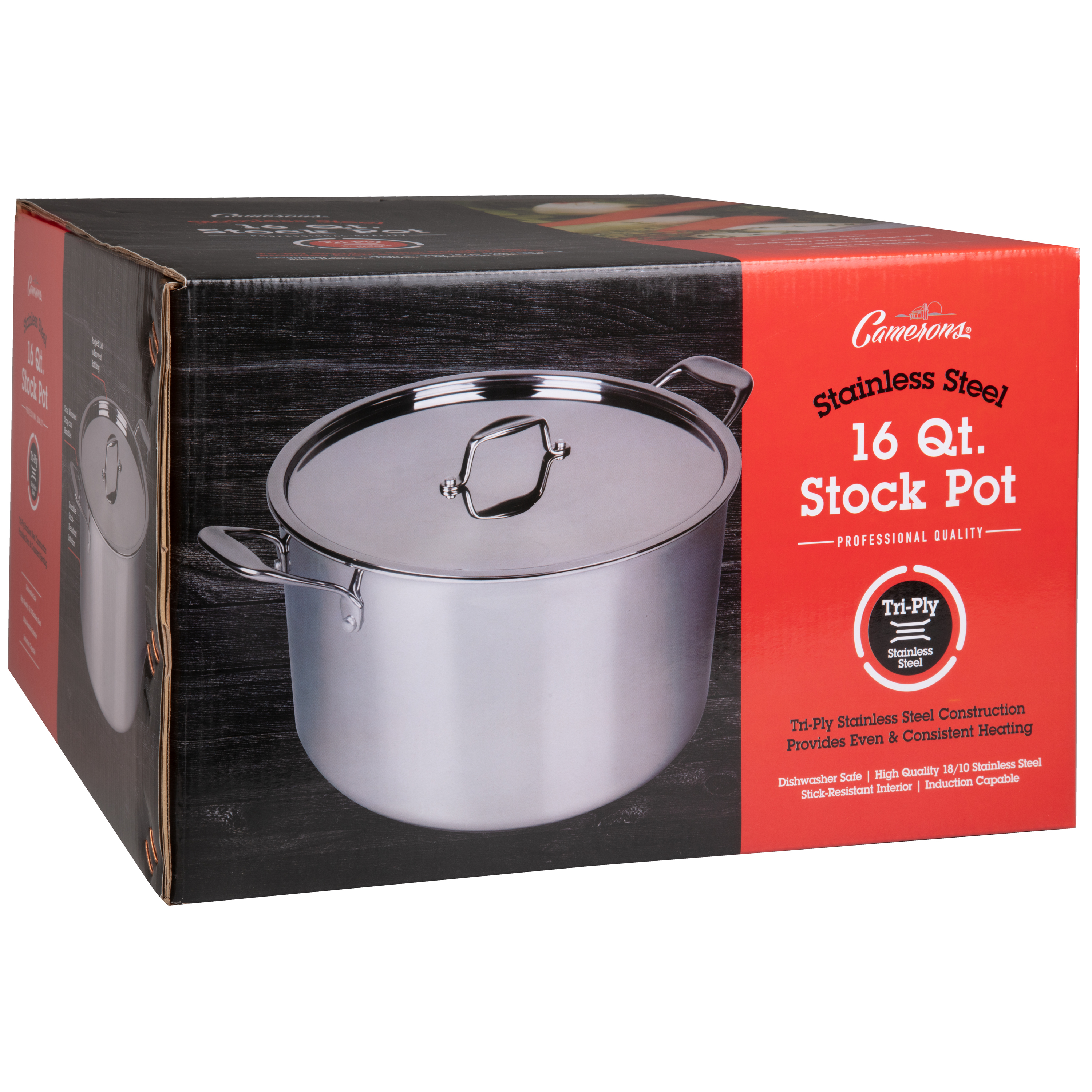 16 Quart TriPly Stainless Steel Stockpot w Cover Commercial Grade