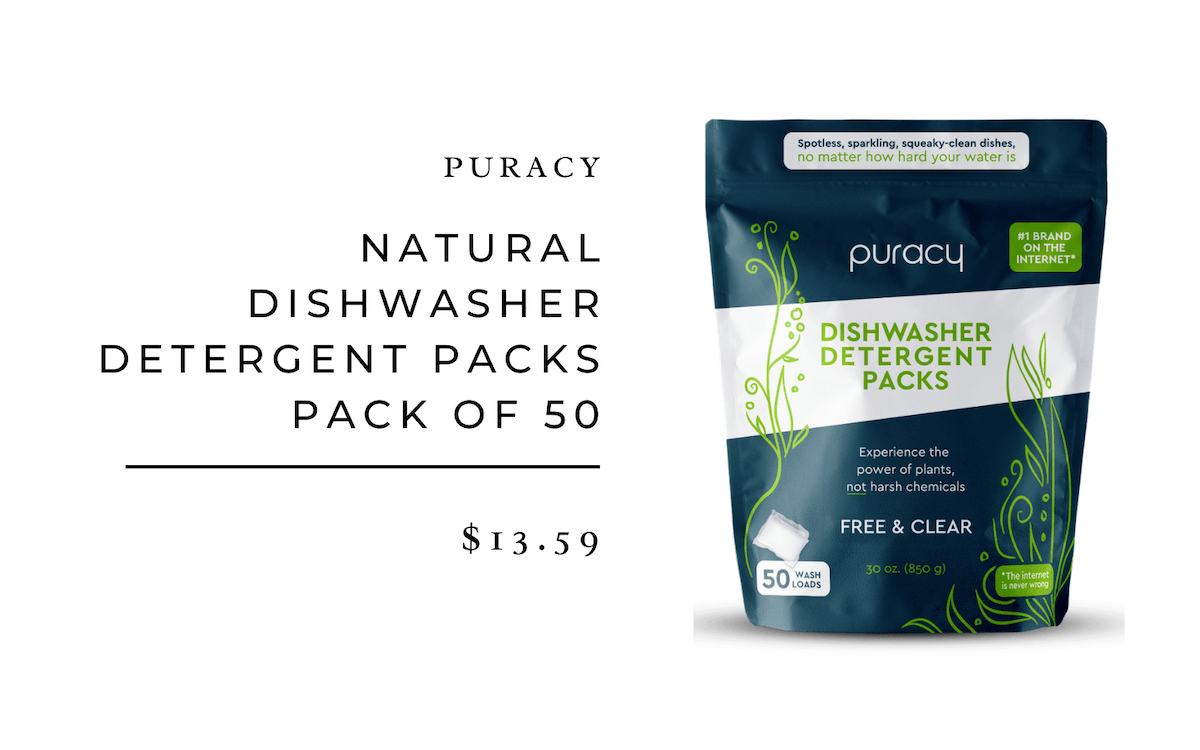 Puracy Natural Dishwasher Detergent Packs Pack of 50 Camille Styles