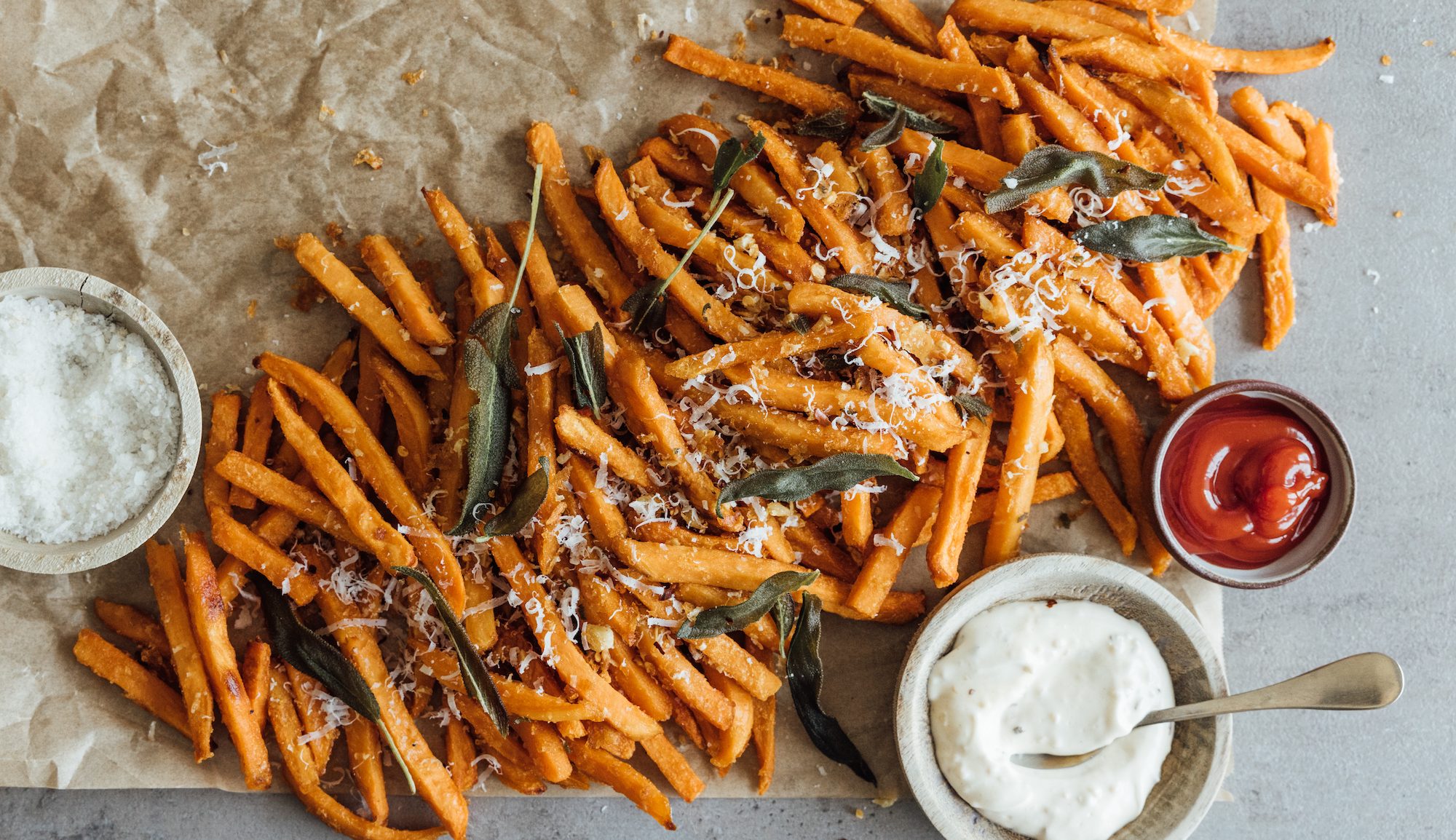 Baked Garlic Sweet Potato Fries—Crispy and So Easy!