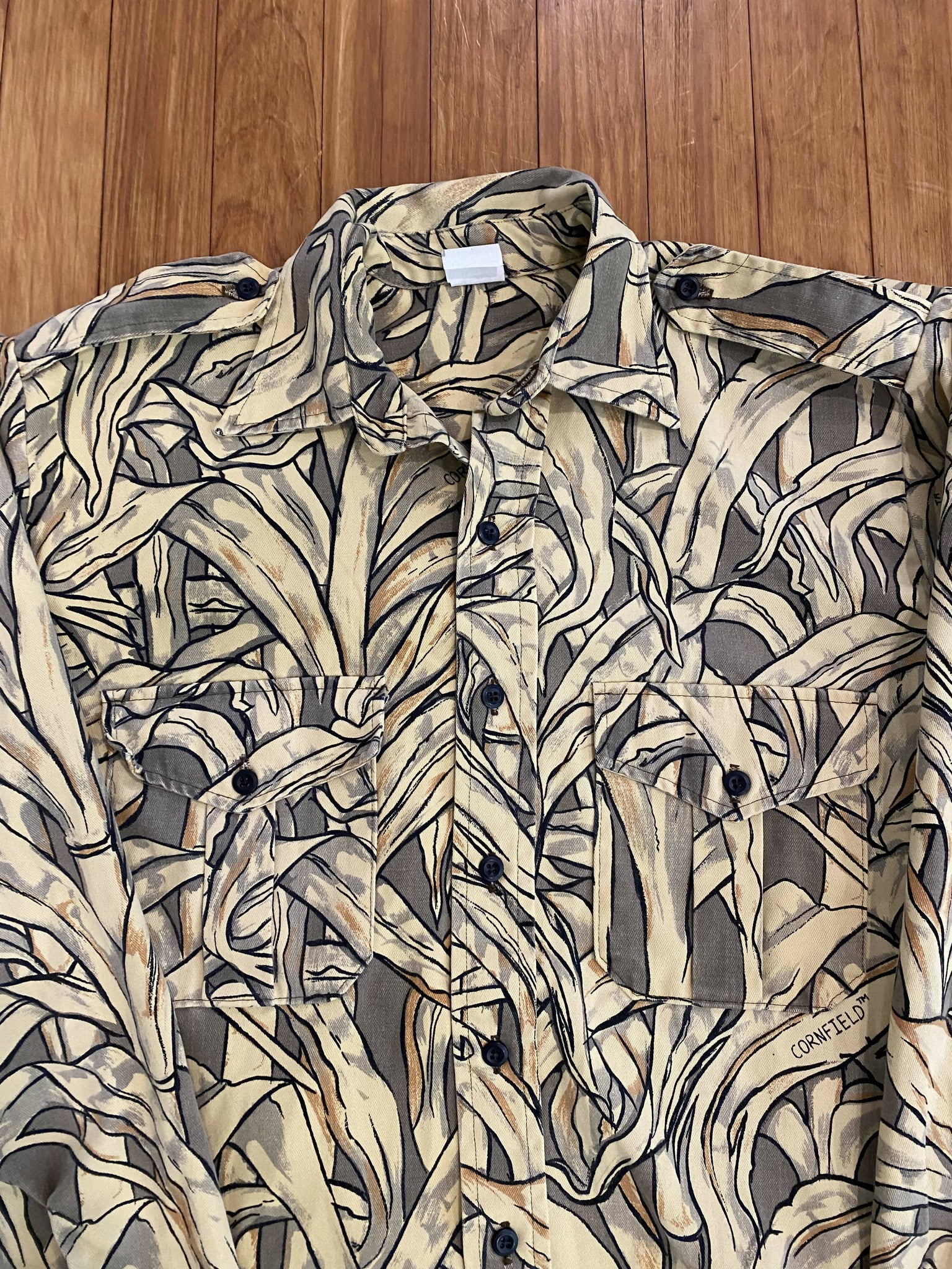 Vintage Cornfield Camo Button Up Shirt (M) 🇺🇸 Camoretro