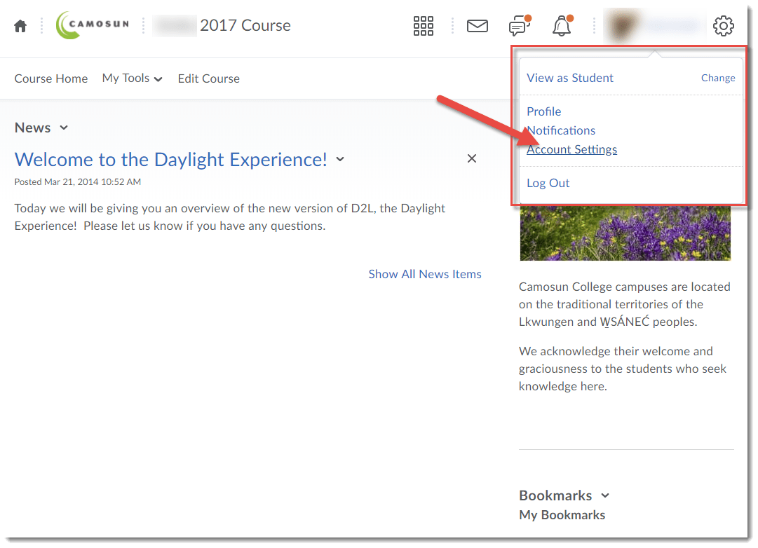 Changing your Time Zone in D2L Centre for Excellence in Teaching and