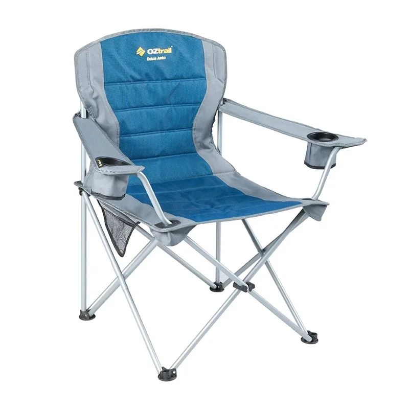 Oztrail Deluxe Jumbo Arm Chair Blue Foldable Camping Chair
