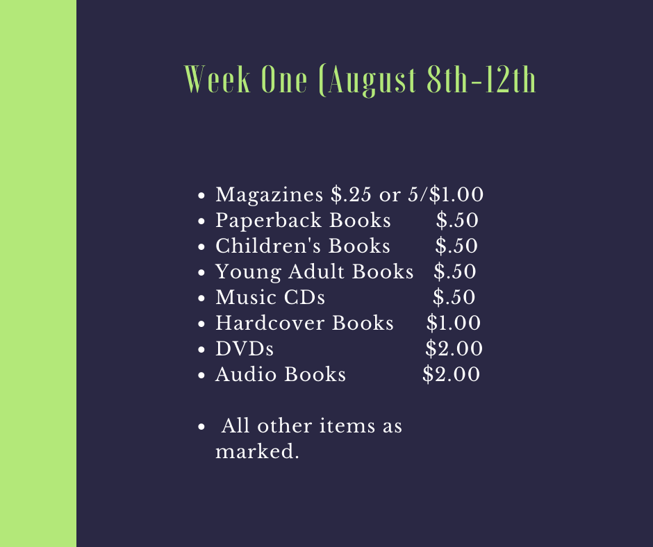 Annual Book Sale (Week 1) Campbellsport Public Library