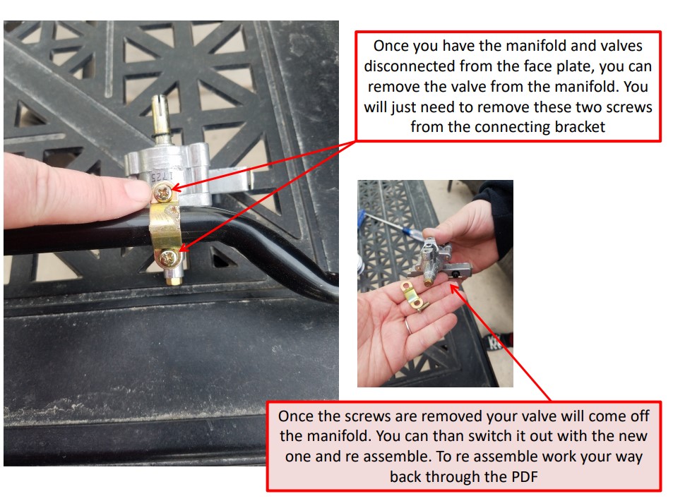 HOW TO REPLACE A VALVE IN THE FLAT TOP GRILL CAMP CHEF