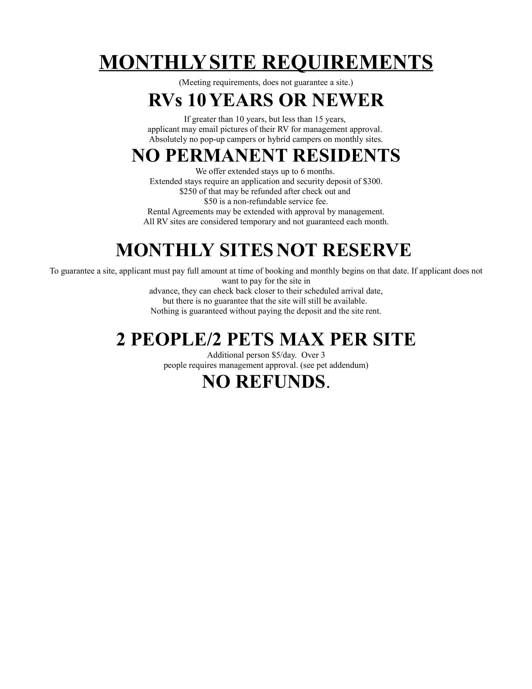 Monthly RV Site Rental1 Campers RV Park