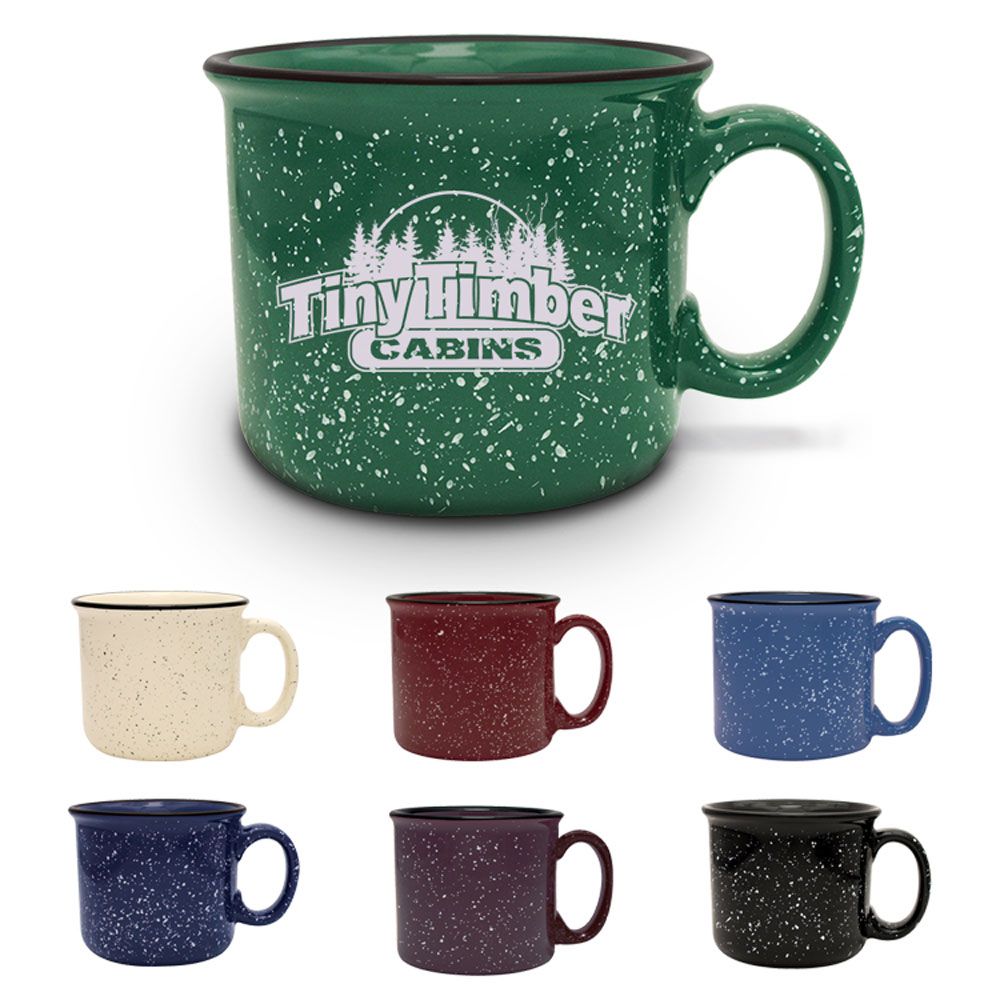 S'More Mug Bulk Custom Printed 14oz Ceramic Speckled Glaze Camp Mug