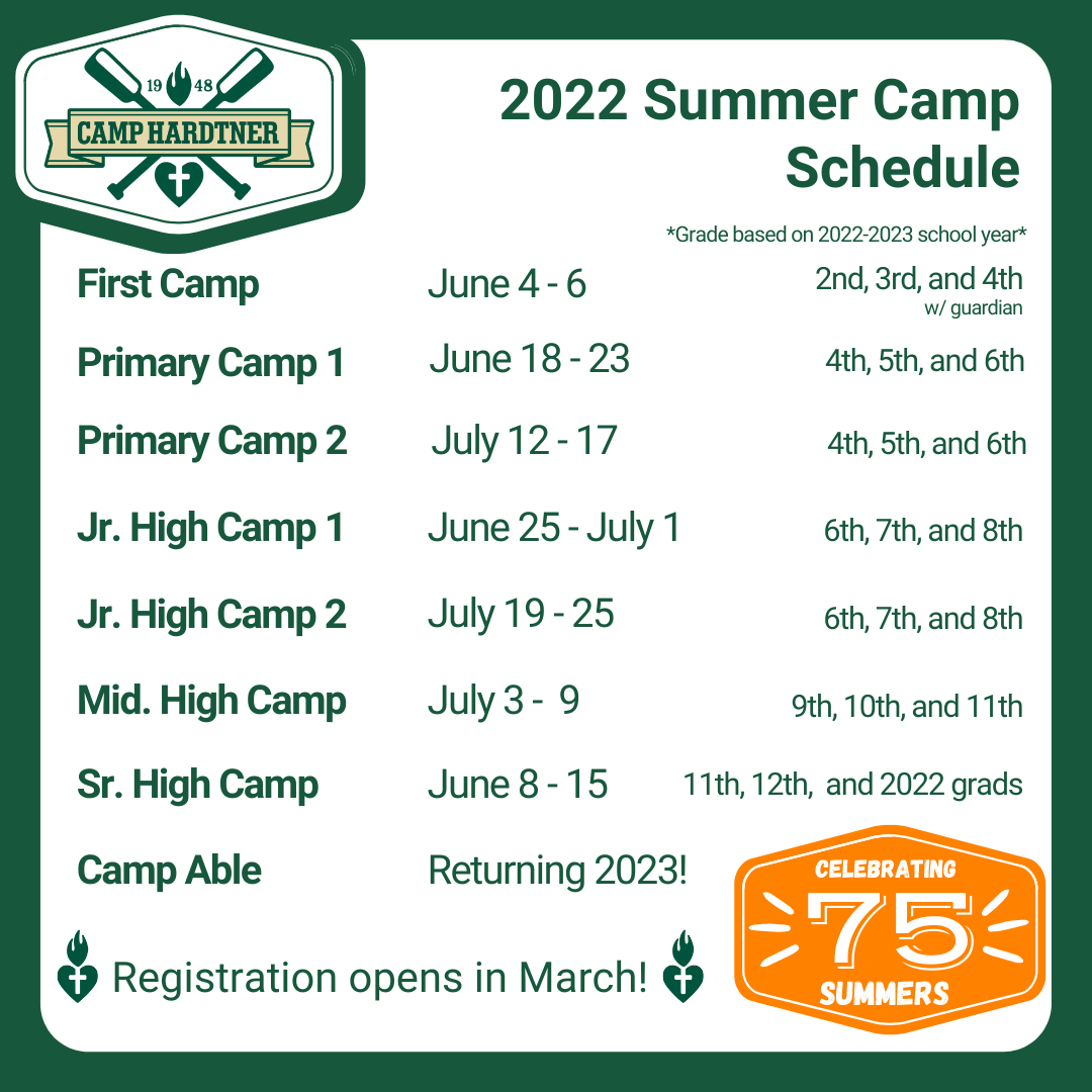 Summer Camp Lineup 2023 Camp Hardtner 2022 Summer Schedule - Camp Hardtner